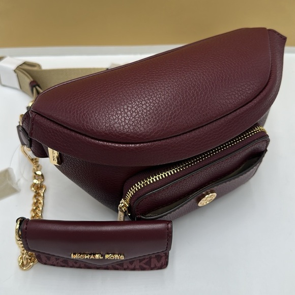 Michael Kors Maisie 2 In 1 Small Leather Waist pack Fanny pack Bag (Oxblood) MK - Picture 6 of 15